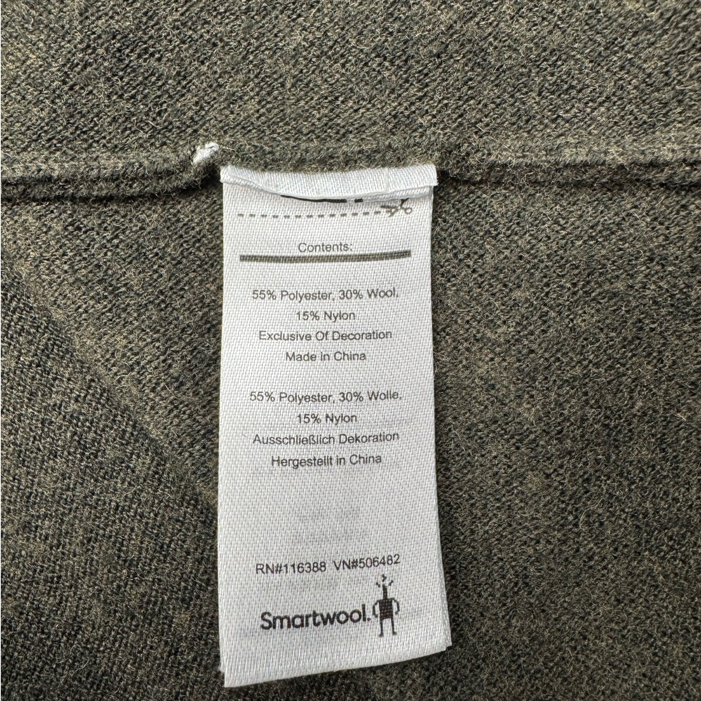 Smartwool Edgewood Poncho Sweater Women’s Large Wool Knit Soft Natural green - Picture 5 of 5